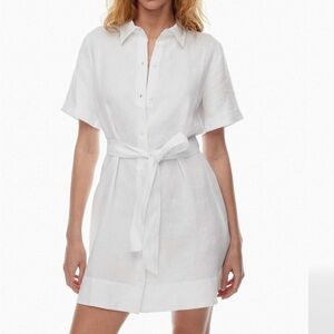 NWT Aritzia Wilfred Eleta Linen Mini Dress in White XS